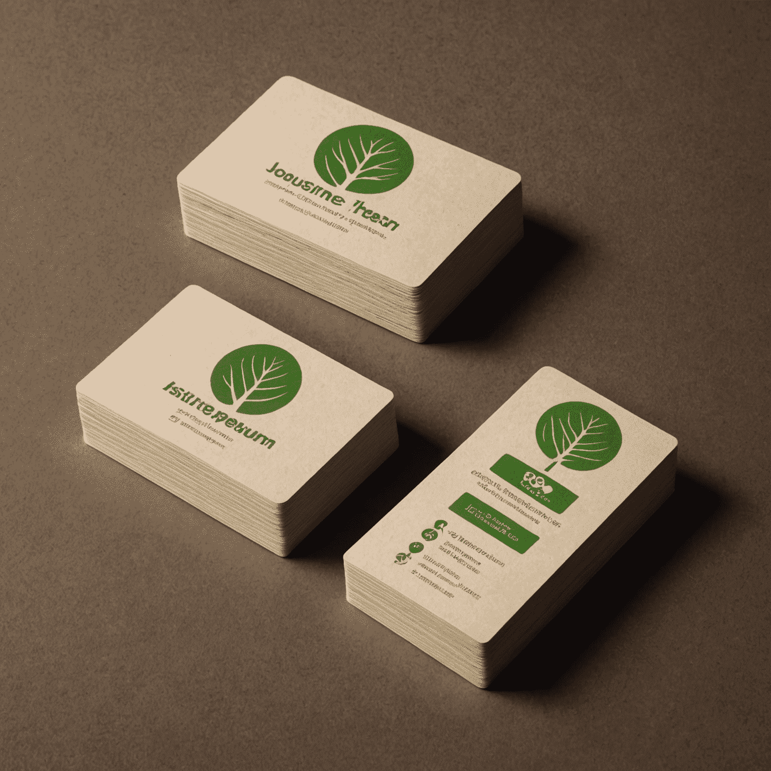 Various eco-friendly custom business card options made from sustainable materials